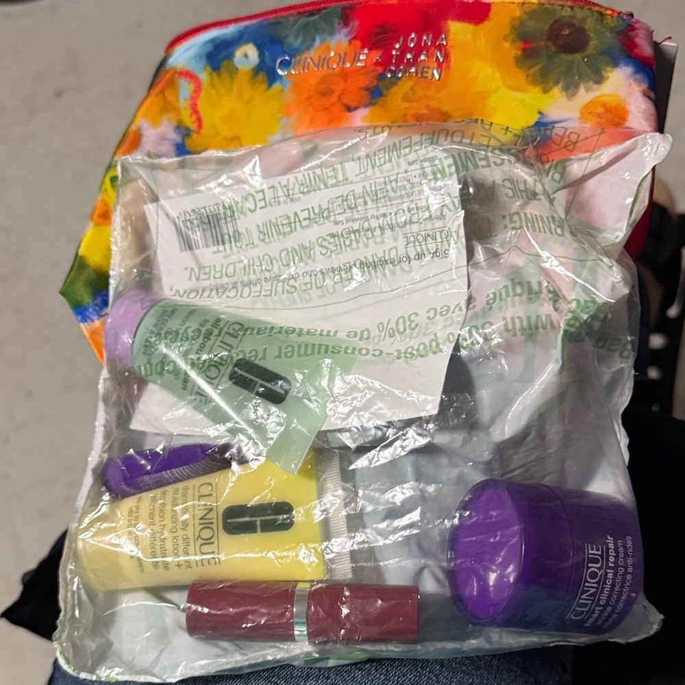 Clinique Skincare Collection with Floral Bag